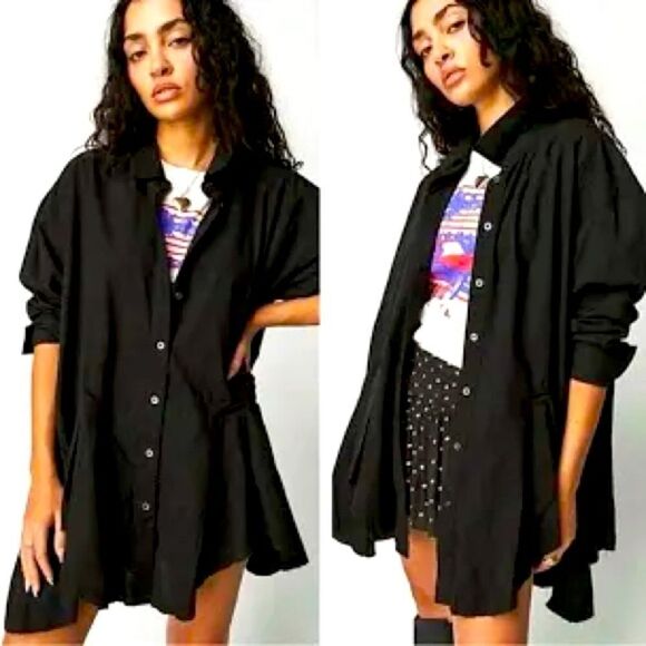Free People Tops - Free People Women’s Oversized Black Shirt XS